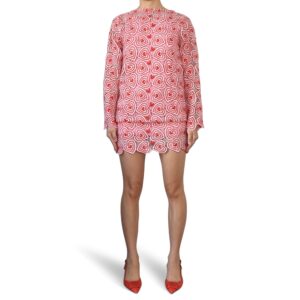 Heart-Print Mini Shift Dress