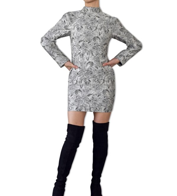 Mock Neck Sheath Mini Dress - Image 2
