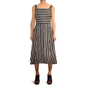 Vegan Leather Fit & Flare Midi Dress