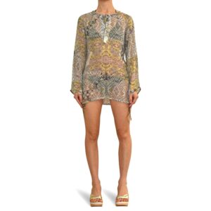 Printed Mini Coverup Dress