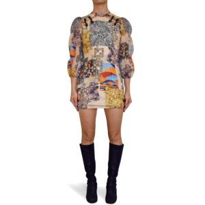 Printed Side Split Mini Dress