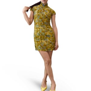 Printed Mock-Neck Mini Dress