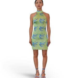 Halter Mini Silk Dress