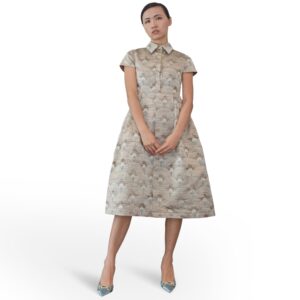 Midi Jacquard Shirt Dress