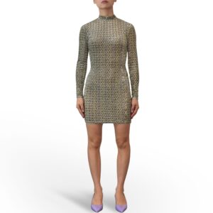 Velvet Mock Neck Mini Dress