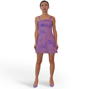 Purple Linen Mini Dress