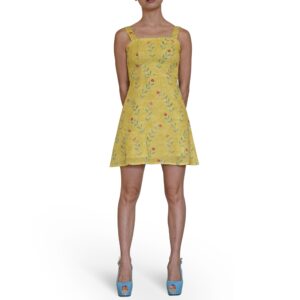 Yellow Mini Linen Dress