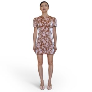 Puffed Shoulder Mini Dress