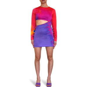 Cutout Silk Mini Dress