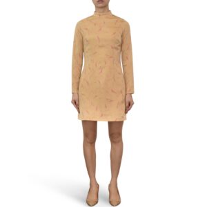 Printed Mock Neck Mini Dress