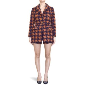 Houndstooth Wool Jacket and Shorts Set