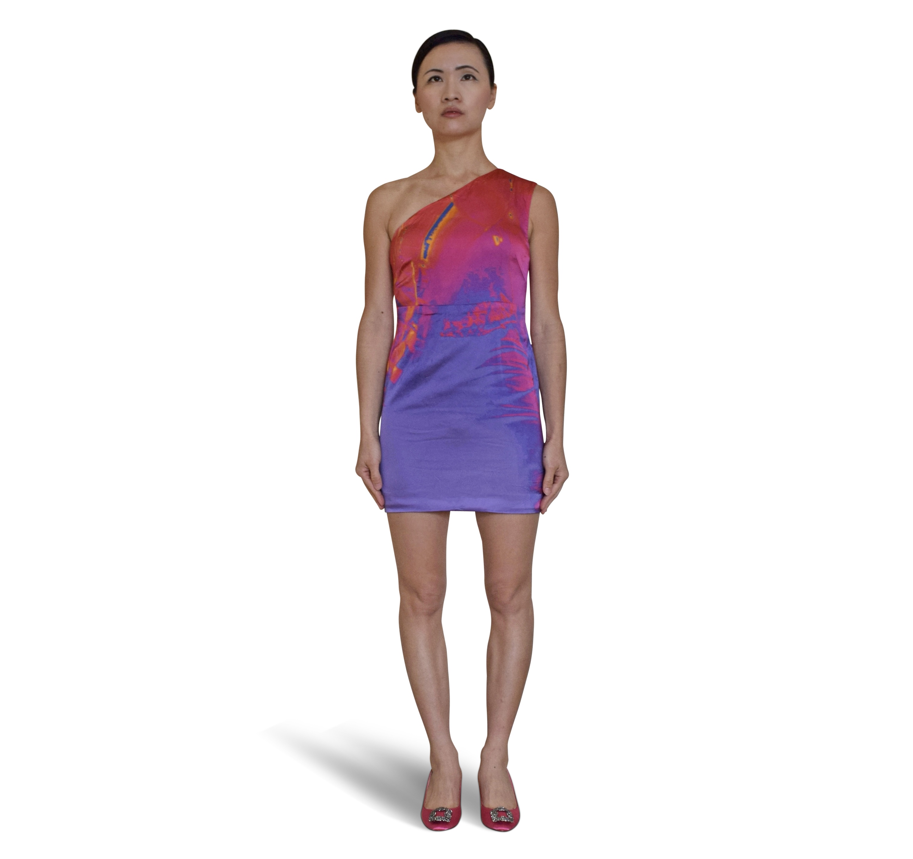 One-Shoulder Silk Mini Dress