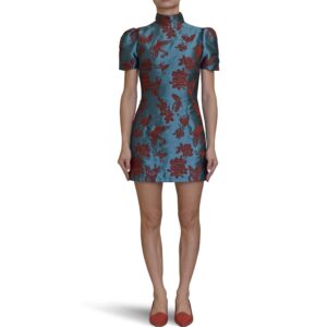 Embroidered Collared Mini Dress
