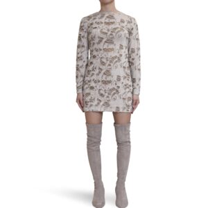 Distressed Long-Sleeve Mini Dress