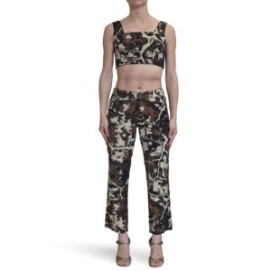 Camouflage Printed Crop Top and Pants Set
