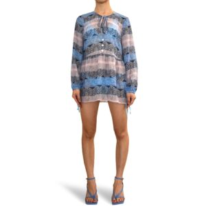 Split-Neck Coverup Mini Dress