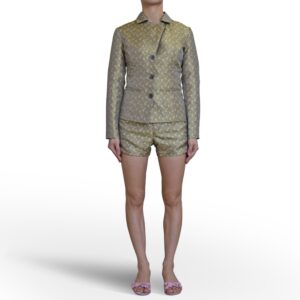 Flower-Print Jacket and Shorts Set