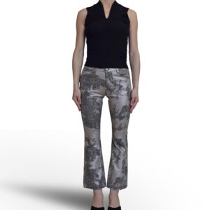 Animal-Print Flared Pants