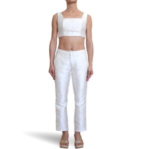 Jacquard Crop Top and Pants Set