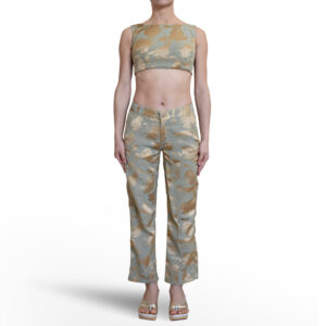 Jacquard Crop Top and Pants Set
